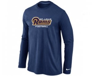 Nike St.Louis Rams Authentic font Long Sleeve T-Shirt D.Blue