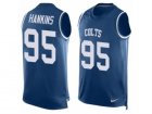 Mens Nike Indianapolis Colts #95 Johnathan Hankins Limited Royal Blue Player Name & Number Tank Top NFL Jersey