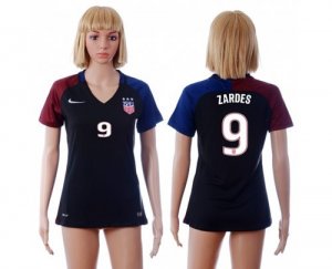 Womens USA #9 Zardes Away Soccer Country Jersey