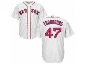 Mens Majestic Boston Red Sox #47 Tyler Thornburg Replica White Home Cool Base MLB Jersey