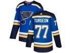 Men Adidas St. Louis Blues #77 Pierre Turgeon Blue Home Authentic Stitched NHL Jersey