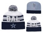 Cowboys Retro Logo Navy Cuffed Pom Knit Hat YD