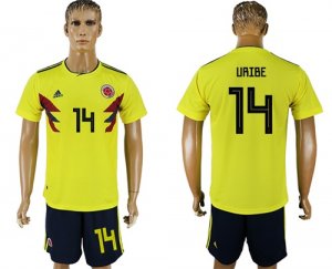 Colombia 14 URIBE Home 2018 FIFA World Cup Soccer Jersey