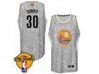Mens Adidas Golden State Warriors #30 Stephen Curry Swingman Grey City Light 2017 The Finals Patch NBA Jersey
