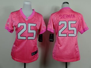 Nike women Seattle Seahawks #25 Richard Sherman pink jerseys