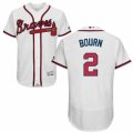 Men's Majestic Atlanta Braves #2 Michael Bourn White Flexbase Authentic Collection MLB Jersey