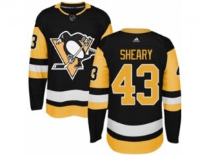 Mens Adidas Pittsburgh Penguins #43 Conor Sheary Authentic Black Home NHL Jersey