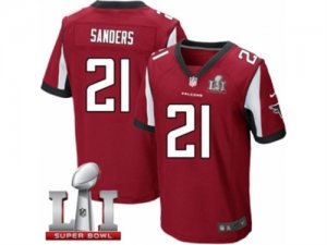 Mens Nike Atlanta Falcons #21 Deion Sanders Elite Red Team Color Super Bowl LI 51 NFL Jersey