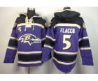 Nike nfl jerseys baltimore ravens #5 flacco purple-black[pullover hooded sweatshirt]