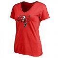 Womens Tampa Bay Buccaneers Pro Line Primary Team Logo Slim Fit T-Shirt Red