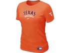 Women Texas Rangers Nike Orange Short Sleeve Practice T-Shirt