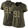 Women Nike Philadelphia Eagles #91 Fletcher Cox Green Salute to Service Jerseys