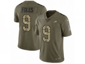 Men Nike Philadelphia Eagles #9 Nick Foles Limited Olive Camo 2017 Salute to Service NFL Jersey