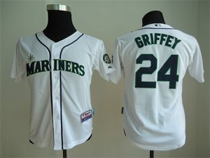 Youth mlb jerseys seattle mariners #24 griffey White jersey