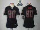 2013 Super Bowl XLVII Women NEW NFL San Francisco 49ers 80 Jerry Rice Black Jerseys(Impact Limited)