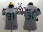 2015 Super Bowl XLIX Women Nike Seattle Seahawks #31 Kam Chancellor grey jerseys