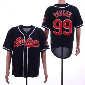 Indians #99 Ricky Vaughn Navy Throwback Jersey