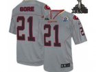 2013 Nike Super Bowl XLVII San Francisco 49ers #21 Frank Gore grey[Lights Out With Hall of Fame 50th Patch Elite]