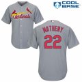 Mens Majestic St. Louis Cardinals #22 Mike Matheny Authentic Grey Road Cool Base MLB Jersey