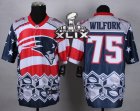 2015 Super Bowl XLIX Nike New England Patriots #75 Wilfork Jerseys(Style Noble Fashion Elite)
