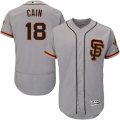 Mens Majestic San Francisco Giants #18 Matt Cain Gray Flexbase Authentic Collection MLB Jersey