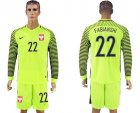 Poland #22 Fibianshi Green Long Sleeves Goalkeeper Soccer Country Jersey