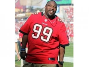 NEW Tampa Bay Buccaneers #99 Warren Sapp Red Jersey[with Hall Of Fame 50Th Patch]