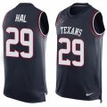 Mens Nike Houston Texans #29 Andre Hal Limited Navy Blue Player Name & Number Tank Top NFL Jersey