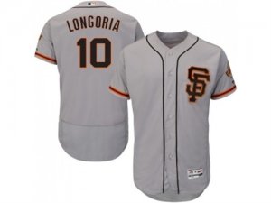 Men San Francisco Giants #10 Evan Longoria Grey Flexbase Authentic Collection Road 2 Stitched Baseball Jersey