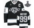 nhl jerseys los angeles kings #99 gretzky black-white[m&n][2014 Stanley cup champions][patch C]