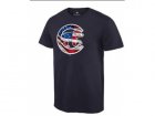 Mens Chicago Cubs USA Flag Fashion T-Shirt Navy Blue