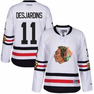 Womens Reebok Chicago Blackhawks #11 Andrew Desjardins Authentic White 2017 Winter Classic NHL Jersey