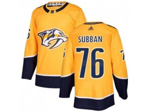 Youth Adidas Nashville Predators #76 P.K Subban Yellow Home Authentic Stitched NHL Jersey