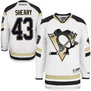 Mens Reebok Pittsburgh Penguins #43 Conor Sheary Premier White 2014 Stadium Series NHL Jersey