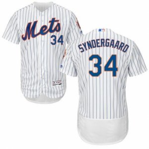 Men\'s Majestic New York Mets #34 Noah Syndergaard White Flexbase Authentic Collection MLB Jersey