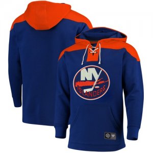 Mens New York Islanders Fanatics Branded Navy Orange Breakaway Lace Up Hoodie