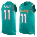 Nike Miami Dolphins #11 DeVante Parker Aqua Green Team Color Men Stitched NFL Limited Tank Top Jersey