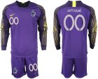 France Customized 2018 FIFA World Cup Violet Goalkeeper Long Sleeve Soccer Jersey