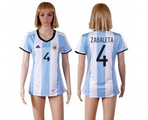 Women\'s Argentina #4 Zabaleta Home Soccer Country Jersey