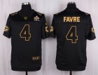 Nike Green Bay Packers #4 Brett Favre Black Pro Line Gold Collection Jersey(Elite)