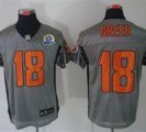 Nike Bengals #18 A.J. Green Grey Shadow With Hall of Fame 50th Patch NFL Elite Jersey