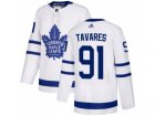 Men Adidas Toronto Maple Leafs #91 John Tavares White Road Authentic Stitched NHL Jersey