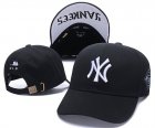 Yankees Fresh Logo Black Peaked Adjustable Hat SG