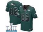 Men Nike Philadelphia Eagles #86 Zach Ertz Elite Midnight Green Home Drift Fashion Super Bowl LII NFL Jersey