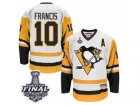 Mens CCM Pittsburgh Penguins #10 Ron Francis Authentic White Throwback 2017 Stanley Cup Final NHL Jersey
