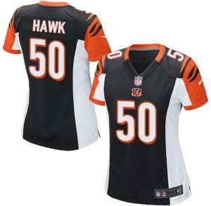 Womens Nike Cincinnati Bengals #50 A.J. Hawk Game Black Team Color NFL Jersey
