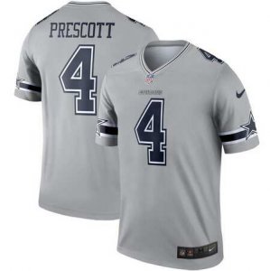 Nike Cowboys #4 Dak Prescott Gray Inverted Legend Jersey