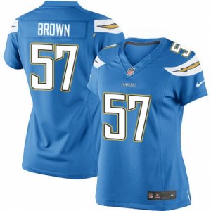 Women\'s Nike San Diego Chargers #57 Jatavis Brown Limited Electric Blue Alternate NFL Jersey