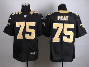 Nike New Orleans saints #75 Peat black jerseys(Elite)