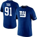 Nike New York Giants #91 TUCK Name & Number T-Shirt blue